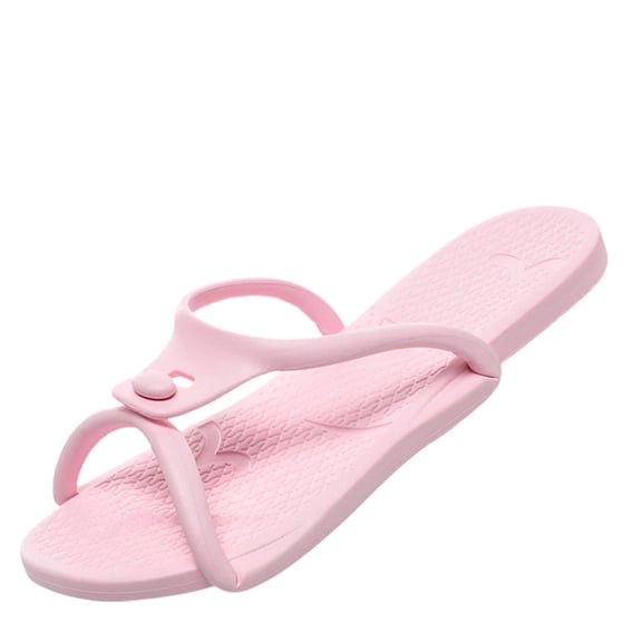 Pink Womens Portable Beach Slippers Foldable Travel Flip Flops Soft Sole Eva Quick Dry Anti-Slip Spring Summer