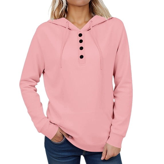 Pink Womens Sport Gym Brunch Running Button Down Zip Up Hooded Outfits Sweatshirt for Ladies Ribbed Plain Winter Fall Outfits 2026 3XL