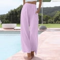 thumbnail image 1 of Pink Womens Sweatpants Womens Daily Elastic Waist Pockets Straight Solid Color Casual Pants Loose Long Trousers Casual Pants Women, 1 of 6