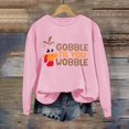 thumbnail image 1 of Pink Womens Sweatshirts Women Gobble You Wobble Shirt Oversized Fall Graphic Pullover Top Going Out Tops for Women, 1 of 4