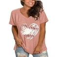 thumbnail image 1 of Pink Womens Tops Plus Size V Neck T Shirts Women Short Sleeve Tops Casual Summer Tshirts Loose Fit Tee Shirts for Women, 1 of 4