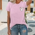 thumbnail image 1 of Pink Womens Tops Spring/summer Baseball Print Loose T Shirt Short Sleeve Top Shirts for Women, 1 of 6