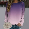 thumbnail image 1 of Pink Womens Tops Womens Autumn Winter Fashion Gradient Print Hoodless Sweatshirt Long Sleeve Pullover Sweater Fall Outfits for Women 2025, 1 of 4
