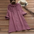 thumbnail image 1 of Pink Womens Tops Womens Casual Button Plus Size Cotton Tops Tee Shirt Hooded Pocket Loose Blouse Shirts for Women, 1 of 2