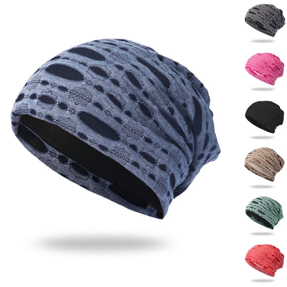 Pink Womens Winter Hat Slouchy Beanies for Women Polyester Summer Winter Fall Mesh Slouchy Knit Hats Lightweight Crochet Caps One Size