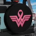 thumbnail image 1 of Pink Wonder Women Awareness Waterproof Fabric Spare Tire Cover, Breast Cancer Tire Decor For Suv Rv Camper Trailer Truck 14 15 16 17 18In. Gifts In Breast Cancer Awareness Month, 1 of 5