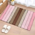 thumbnail image 1 of Pink Wood Grain Bathroom Rug Washable 2x3 Entryway Rug Non Slip Brown Vintage Mottled Country Stripes Front Door Mat Low Pile Indoor Doormat Throw Floor Carpet for Kitchen Bedroom Entrance, 1 of 8