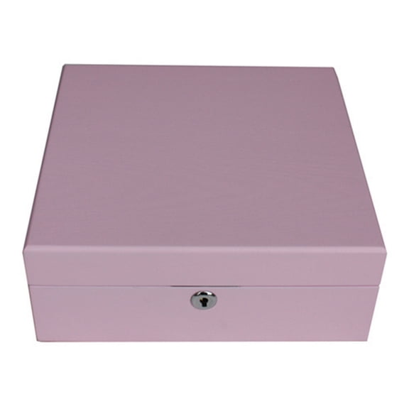 Pink Wood Jewelry Box Storage Organizer Case