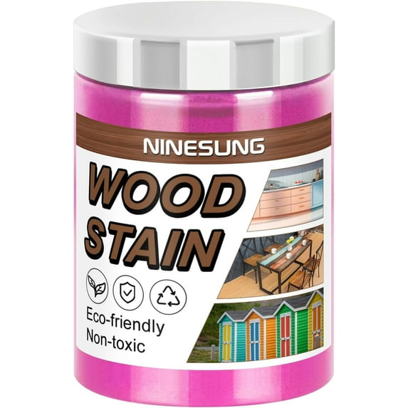 Pink Wood Stain | Wood Scratch Repair | Colored Wood Stain for Indoor and Outdoor Furniture | Fast Drying Water Based Stain for Wood | 16 Ounce Wood Stain and Sealer in One (Pink, 4 Ounce)