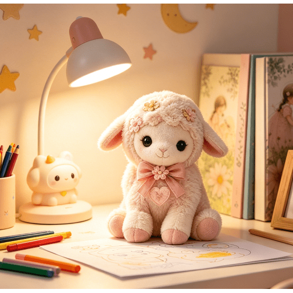 Pink Woodland Friends DIY Felt Patchwork Kit Cute Magic Forest Animals 3D Felt Sewing Kit, Creative Craft for Beginners, Home Decor Handmade Gift Blush lamb (1PC)