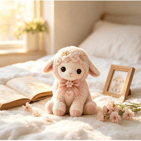 Pink Woodland Friends DIY Felt Patchwork Kit Cute Magic Forest Animals 3D Felt Sewing Kit, Creative Craft for Beginners, Home Decor Handmade Gift Blush lamb (1PC)