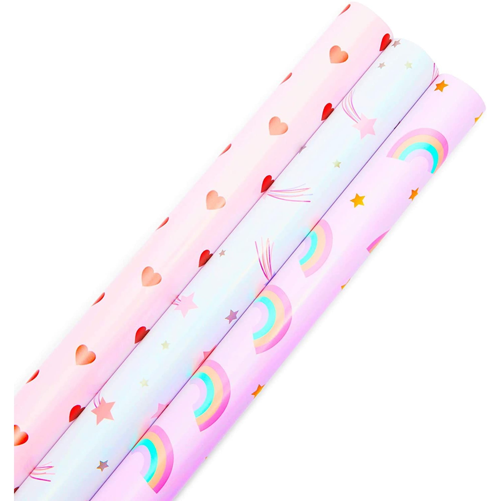 susiyo Wrapping Paper, 3 Rolls Pink Paw Prints Cat Paw Gift Wrap, 58 x 22.8  inch Per Roll