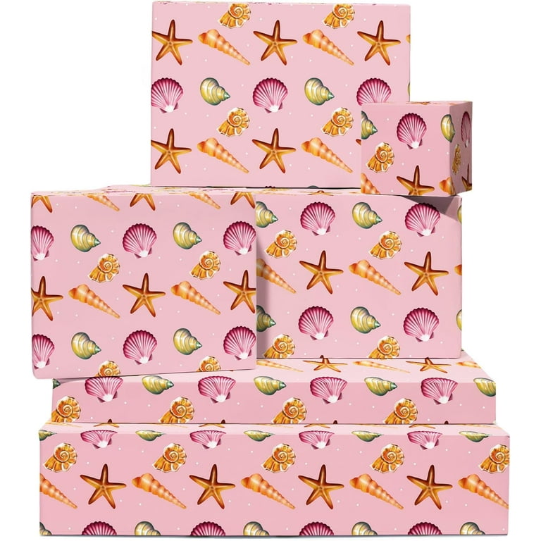 Pink Wrapping Paper for Girl Woman,4 Folded Sheets Flower Floral Gift  Wrapping Paper Bridal Shower Wedding Pink Wrap Paper for Birthday  Anniversary