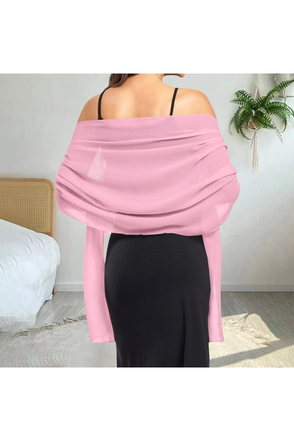 Pink Wraps Evening Gown Shawl Women's Chiffon Shawl Wedding Shawl Formal Gown Shawl Bride Bridesmaid Shawl Soft Scarf