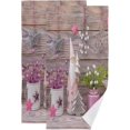 thumbnail image 1 of Pink Xmas Gnome Hand Towels, Christmas Stars Wooden Kitchen Towel Ultra Soft and Absorbent,Decorative Fingertip Face Towel for Bathroom Hotel, 2 PCS, 28.3"x 14.4", 1 of 6
