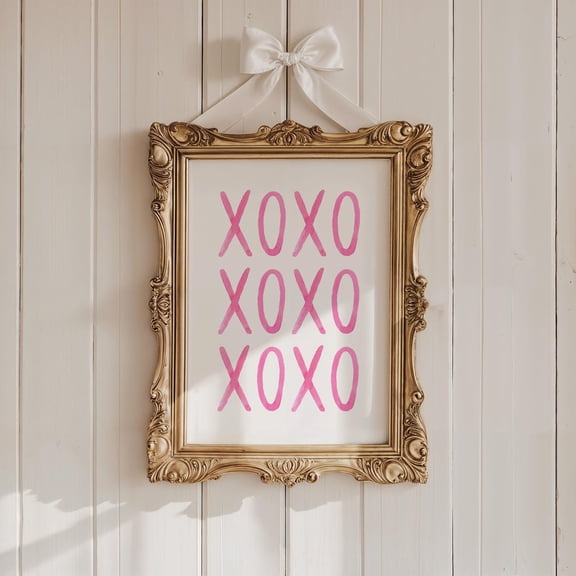 Pink Xoxo Poster, Valentine'S Day Wall Art, 24x36 UNFRAMED