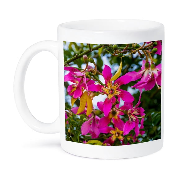 3dRose, Pink Yellow Blossoms Flowers Sea of Galilee Israel., 11oz Mug