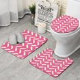 thumbnail image 1 of Pink and Yellow Feather Pattern Bathroom Rugs Sets 3 Piece,Toilet Cover Set,Absorbent Non Slip Bathroom Mats Sets with U-Shaped Contour Rug Toilet Rug Set, 1 of 5