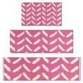thumbnail image 1 of Pink and Yellow Feather Pattern Kitchen Rugs Sets Of 3,Kitchen Runner Rugs Non Skid Washable,Decorative Kitchen Floor Mats for Kitchen,Sink,Laundry,17"x30"+ 17"x47" + 17"x59", 1 of 6
