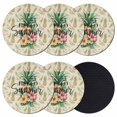 thumbnail image 1 of Pink Yellow Floral Coasters Set of 6, Absorbent Coasters for Drinks, Green Summer Botanical Rustic Coaster for Desk Coffee Table Protection, Home Decor House Warming Gifts 4", 1 of 8