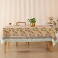 thumbnail image 1 of Pink & Yellow Floral Cotton Tablecloth for Dining Table – Handmade Sanganeri Block Print Table Cover, Handcrafted Indian Decor, (60 Inches Round), 1 of 5