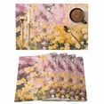 thumbnail image 1 of Pink Yellow Floral Placemats Set of 4, Spring Beautiful Flower Pastoral Oil Painting Style Non-Slip Place Mats Washable Table Mats for Kitchen Dining Table Decorations Indoor/Outdoor, 1 of 9