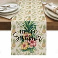 thumbnail image 1 of Pink Yellow Floral Table Runner - 108 Inch Long, Kitchen Dining Table Runner Dresser Scarves, Green Summer Botanical Rustic Farmhouse Decor for Coffee Tables Wedding Party Banquet, 1 of 8