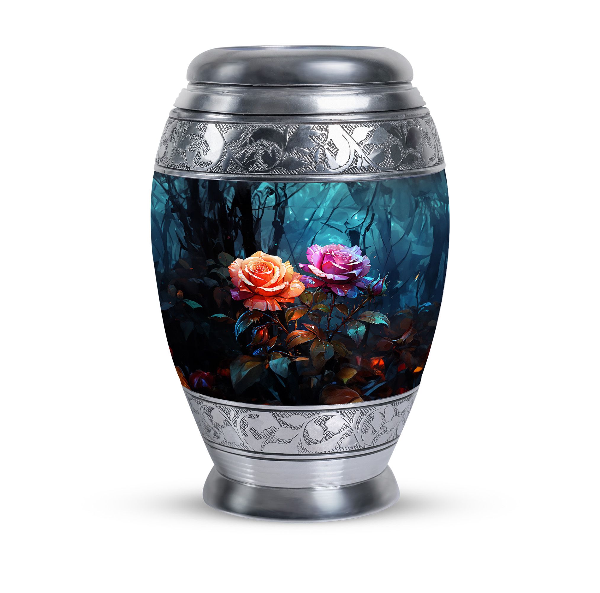 Pink And Yellow Flower Rose Urn, Urns For Adult Female, Urn For Ashes, Funeral Urns For Adult Ashes Men, Cremation Urns For Human Ashes, Urns For Human Ashes Adult Female, Large Urn - 10 Inches