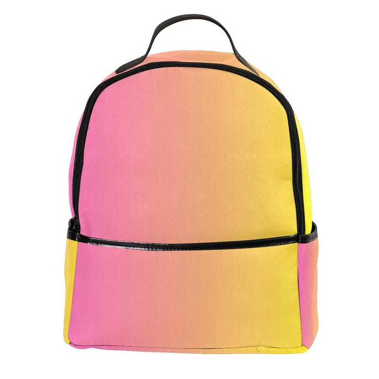 Pink Yellow Gradient Color Teenage Girls Backpack Large Capacity School Student Bookbag with Adjustable Strap Water Resistant Outdoor Daypack 12 x5.7 x14.6 Walmart