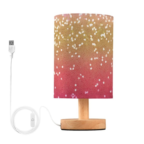 Pink Yellow Gradient Shining Dots Table Lamp with USB Port LED Warm Light Lamp Night Light Home Decor