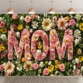 thumbnail image 1 of Pink Yellow Green Flowers Mom Happy Mother'S Day Backdrop Banner Backdrop Props Wall Decoration for Home Decor, Birthday Anniversary, 1 of 4