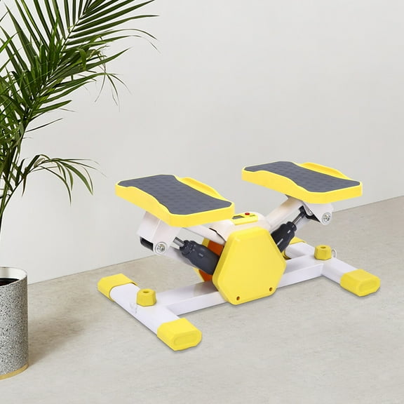 Pink/Yellow Mini Stepper Exercise Machine Stair Equipment with Resistance Bands Yellow/Pink 150kg/ 330.69lbs