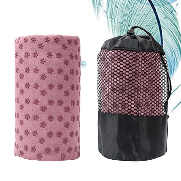 Pink Yoga Mat for Fitness Pilates with AntiSlip Moisture Resistant Microfiber and PVC 72 x 24 Inches
