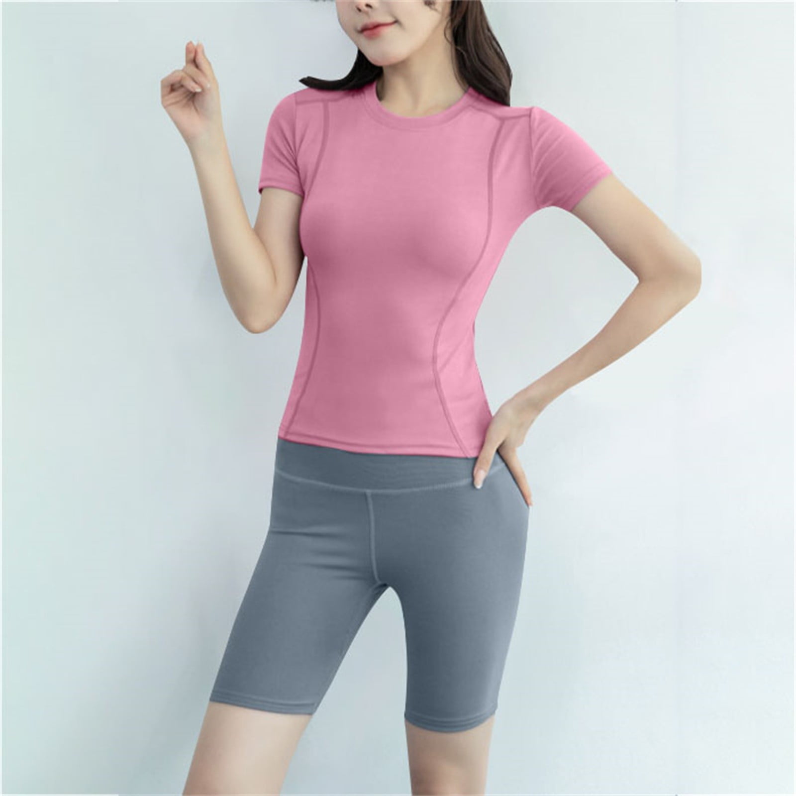 Pink Yoga Pants Women's Jumpsuits Short Bodysuit Workout Rompers