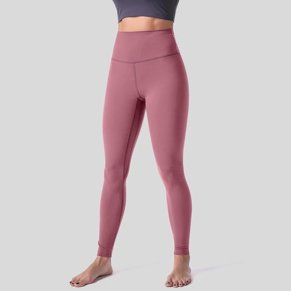 Pink Yoga Pants Women's Solid Color Fashionable Casual Sports Hip Lifting High Elastic Tight Yoga Pants