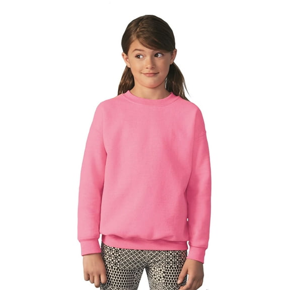 Pink Youth Sweatshirts for Girls Teen Boys Sweatshirt Plain Casual Pullover Sweater Size 6-8 10-12 14-16 18-20 - S M L XL - Age 6 to 20 Years Old Kids Sweatshirt School Uniform