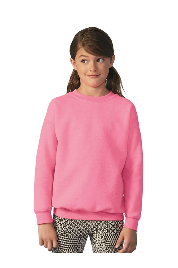 Pink Youth Sweatshirts for Girls Teen Boys Sweatshirt Plain Casual Pullover Sweater Size 6-8 10-12 14-16 18-20 - S M L XL - Age 6 to 20 Years Old Kids Sweatshirt School Uniform