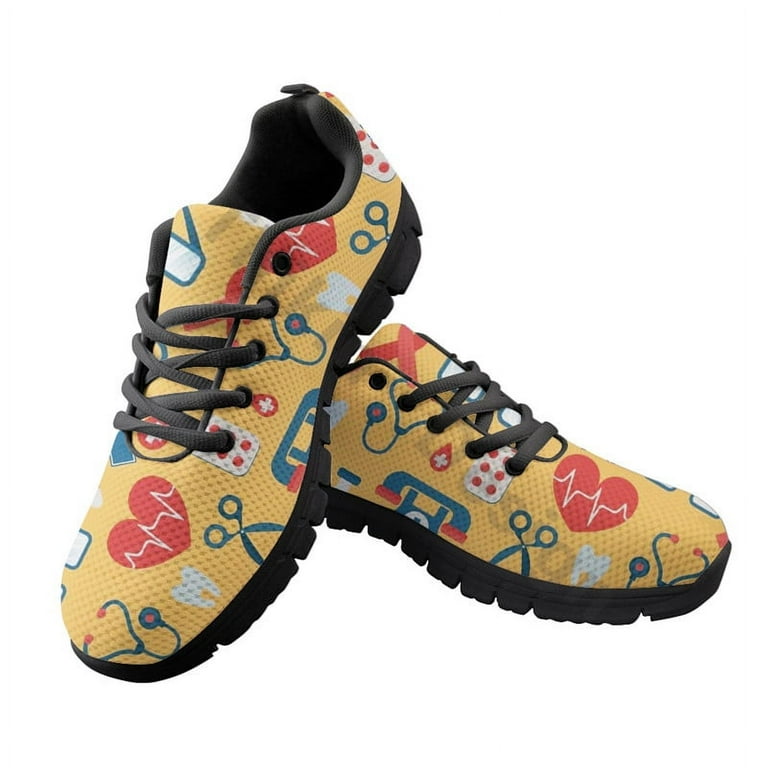 Pink Zapatillas Sneakers Cartoon Nurse Print Female Custome Logo