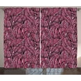 thumbnail image 1 of Ambesonne Pink Zebra Curtains 2 Panel Set, Savannah Art Pattern, 108" x 90", Black Pink Pale Mauve, 1 of 3