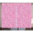 thumbnail image 1 of Ambesonne Pink Zebra Curtains 2 Panel Set, Curvy Lines Funky, 108" x 108", Fuchsia Pink White, 1 of 3