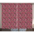 thumbnail image 1 of Ambesonne Pink Zebra Curtains 2 Panel Set, Flamingo Toucan Bird, 108" x 96", Pink Tan Black, 1 of 3