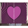 thumbnail image 1 of Ambesonne Pink Zebra Curtains 2 Panel Set, Heart Shape Lines, 108" x 96", Fuchsia Black, 1 of 3