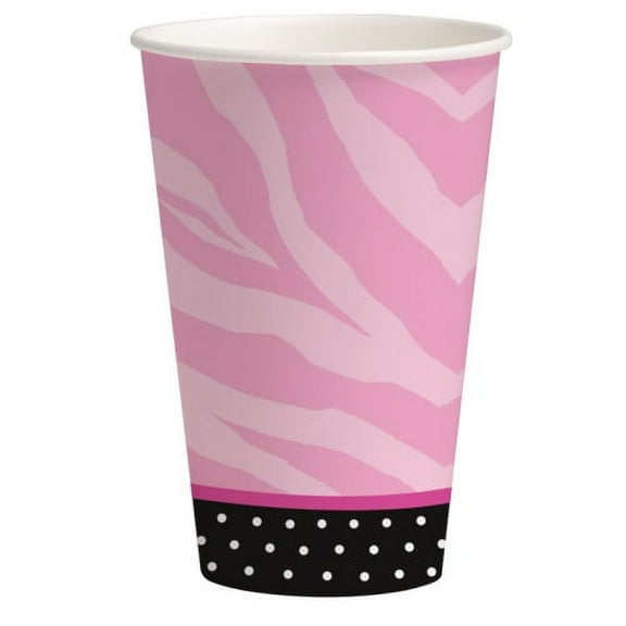 Pink Zebra Party 12 oz Hot/Cold Cups