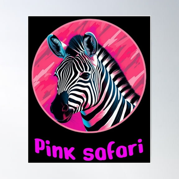 Pink Zebra Poster Wall Art, Modern Wall Decor For Living Room Bedroom, 8x12 UNFRAMED