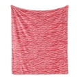 thumbnail image 1 of Pink Zebra Soft Flannel Fleece Throw Blanket, Wavy Zebra Stripes Camouflage Savannah Safari Animal Motif, Cozy Plush for Indoor and Outdoor Use, 50" x 60", Dark Coral and Pink, by Ambesonne, 1 of 6