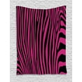 thumbnail image 1 of Pink Zebra Tapestry, Stylish African Animal Wilderness Pattern Jungle Mammal Fashion Boho Graphic, Wall Hanging for Bedroom Living Room Dorm Decor, 60W X 80L Inches, Hot Pink Black, by Ambesonne, 1 of 2