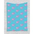 thumbnail image 1 of Pink Zebra Tapestry, Zebras Savannah Fashion Grunge Stylized Exotic Lands Artsy Illustration, Wall Hanging for Bedroom Living Room Dorm Decor, 40W X 60L Inches, Blue Pink and White, by Ambesonne, 1 of 2