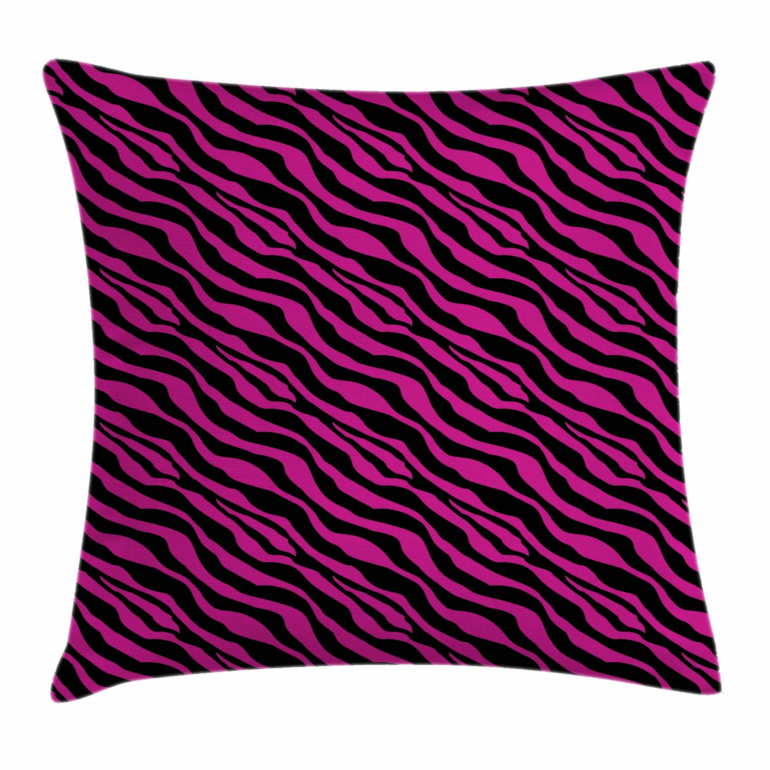 Pink Zebra Throw Pillow Cushion Cover, Wild Zebra Background Stripes Savannah African Exotic