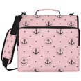 thumbnail image 1 of Pink-anchor Printed Zipper Binder with Handle&Shoulder Strap 2 inch 3 Ring 500+300 Sheet Capacity File Folder Organizer, 1 of 8