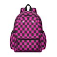 thumbnail image 1 of Pink and Black Checkered Pattern Backpack for School, Cute School Bag with Adjustable Shoulder Straps and Padded Back, 13.4"x11"x4.7", 1 of 5
